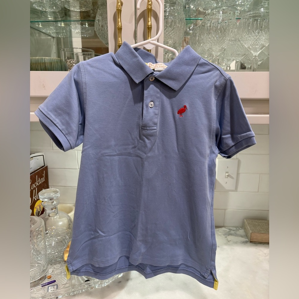 The Beaufort Bonnet Company Light Blue Polo with Red Stork